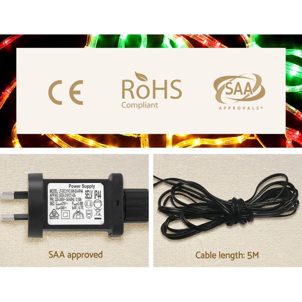 0.76M Christmas Lights 216 LED Bell Motif Light Decorations Jingle Jollys - casaculinary
