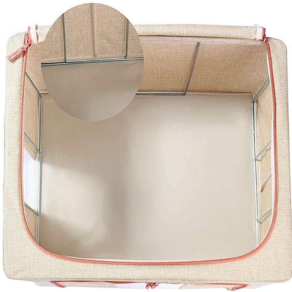 100L Cloth Storage Box Closet Organizer Storage Bags Clothes Storage Bags Wardrobe Organizer Idea CREAM - casaculinary