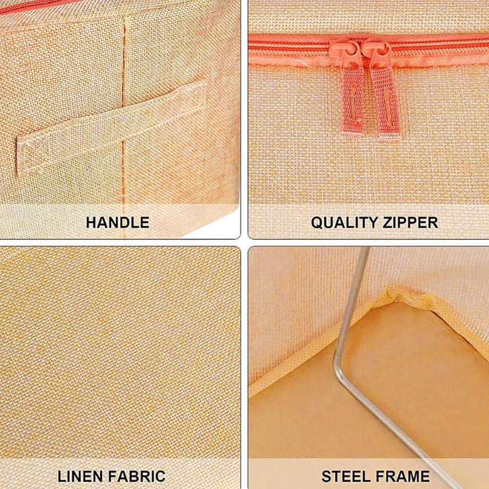 100L Cloth Storage Box Closet Organizer Storage Bags Clothes Storage Bags Wardrobe Organizer Idea CREAM - casaculinary