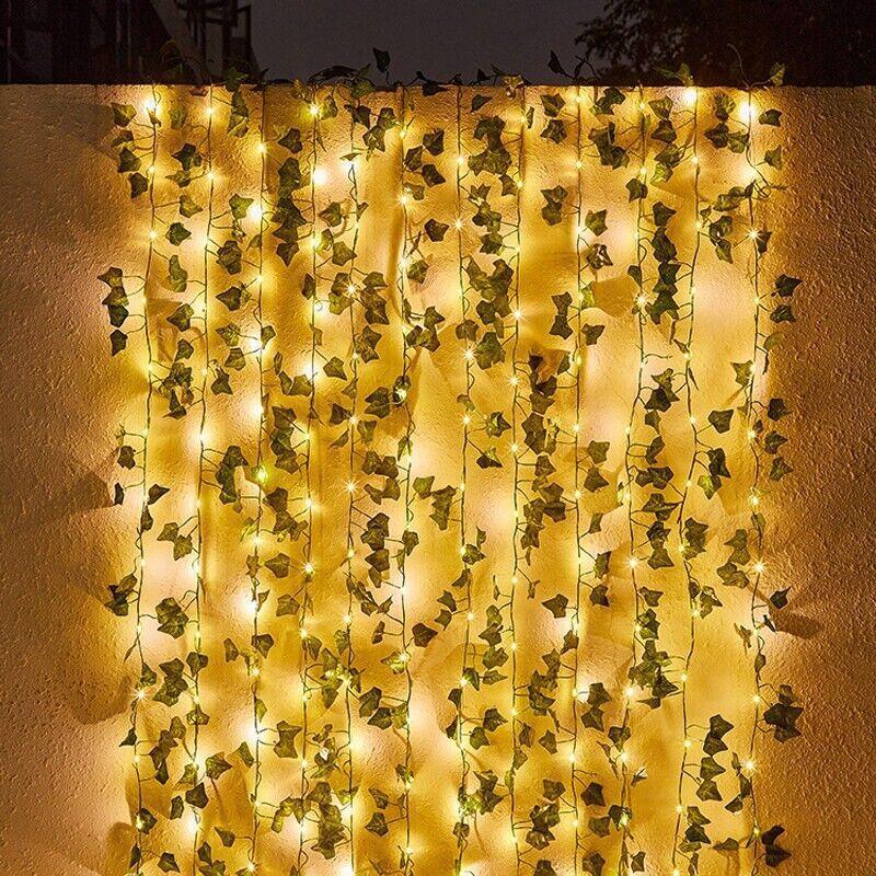 10M Solar Ivy Vine Fairy Lights - 100 LEDs for Outdoor Garden Walls - casaculinary