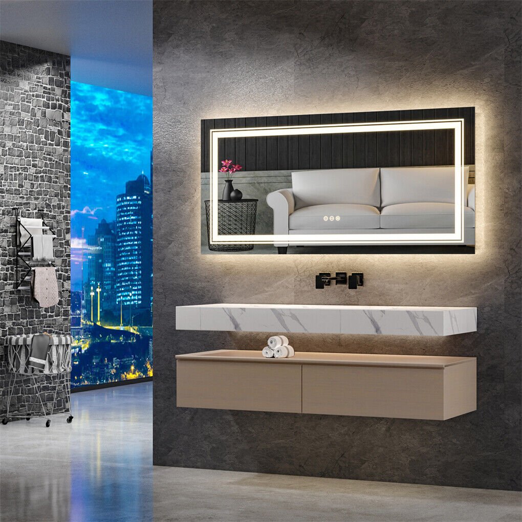 1400x700mm LED Bathroom Mirror Anti - fog Illuminated - casaculinary