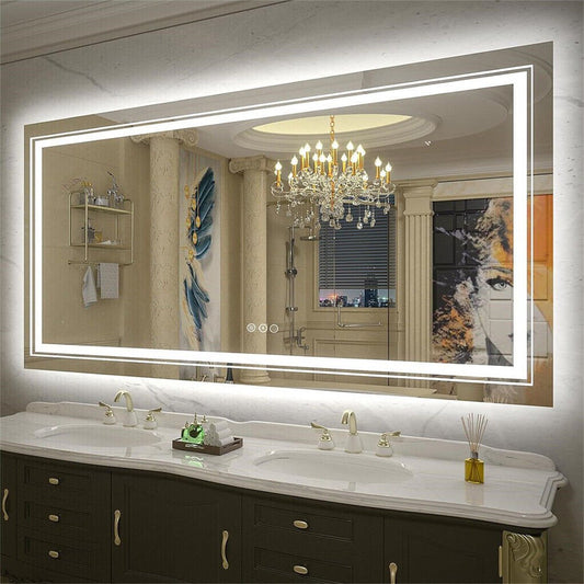 1400x700mm LED Bathroom Mirror Anti - fog Illuminated - casaculinary