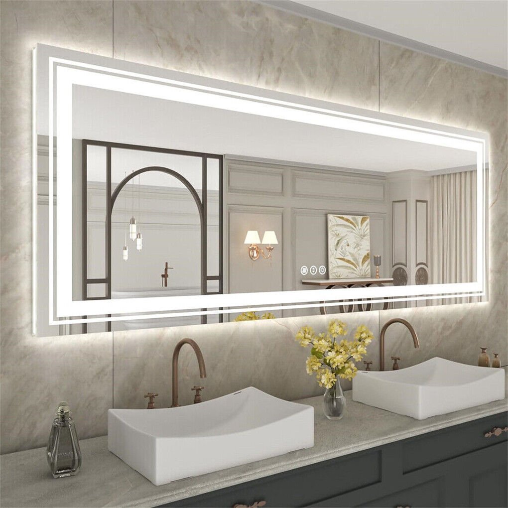 1400x700mm LED Bathroom Mirror Anti - fog Illuminated - casaculinary