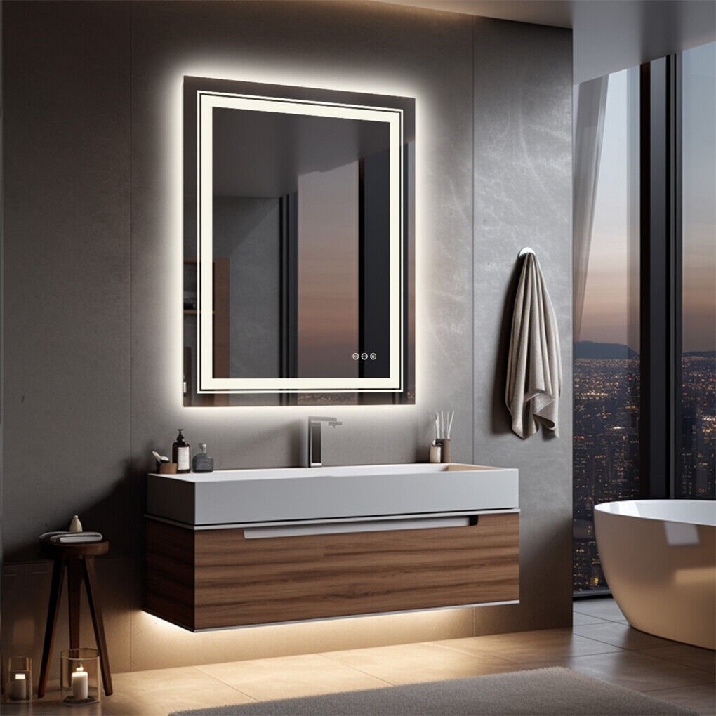 1400x700mm LED Bathroom Mirror Anti - fog Illuminated - casaculinary