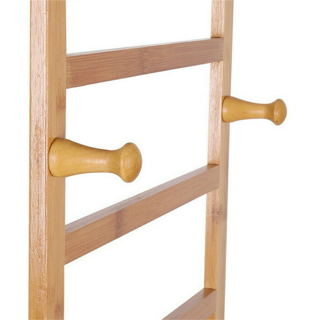 3 - Tier Wooden Clothes Rack Rolling Garment Stand w/ Hooks - casaculinary