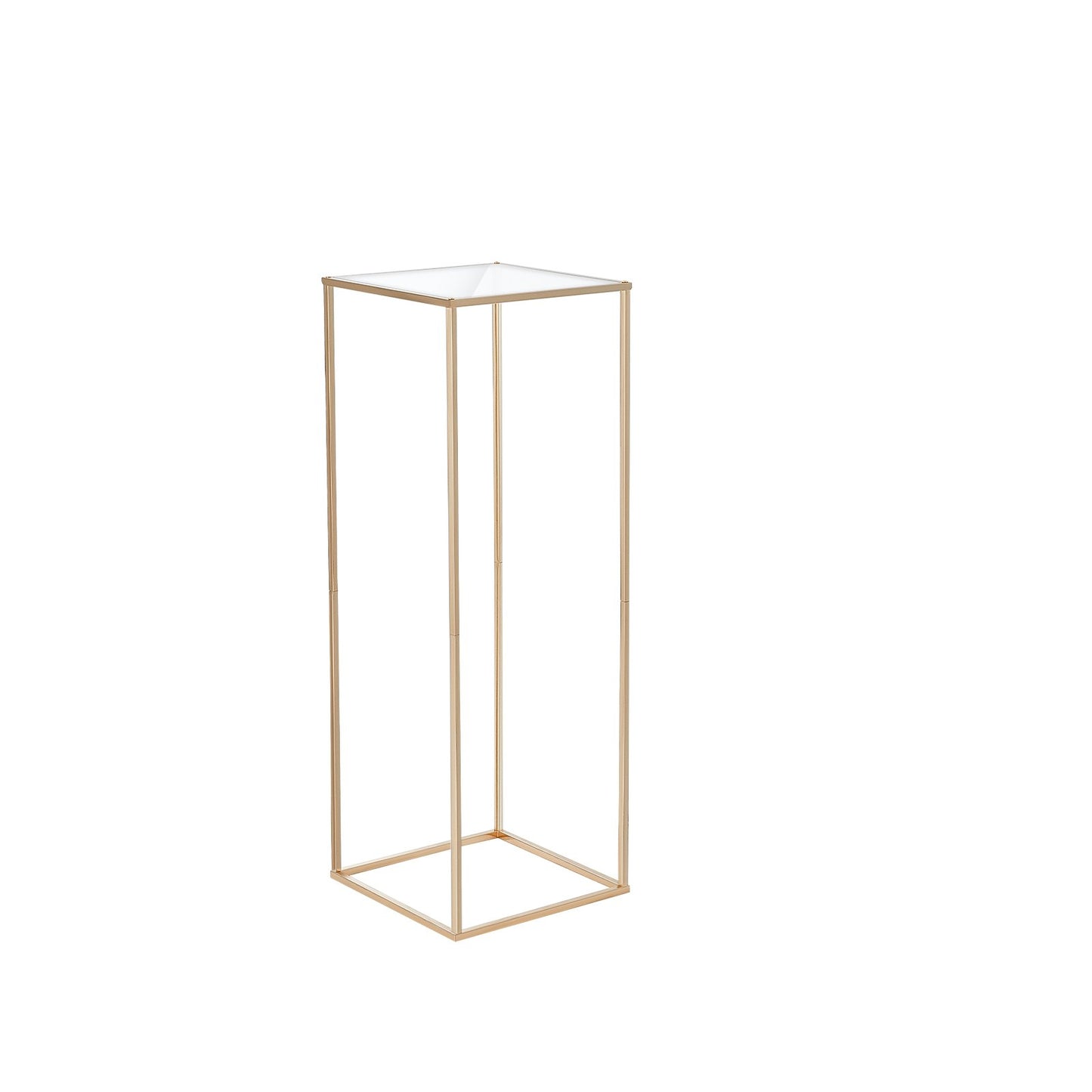 VEVOR 10PCS 31.5inch/80cm High Wedding Flower Stand, With Acrylic Laminate,Metal Vase Column Geometric Centerpiece Stands, Gold Rectangular Floral Display Rack for Events Reception, Party Decoration