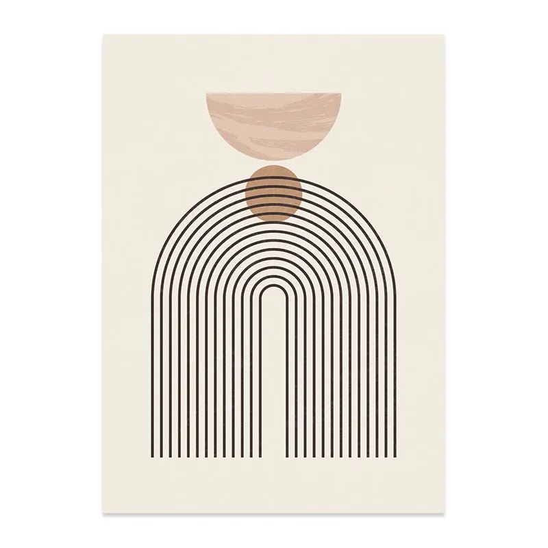 Abstract Geometric Line Beige Posters: Canvas Painting Bohemia Wall Art Print Pictures