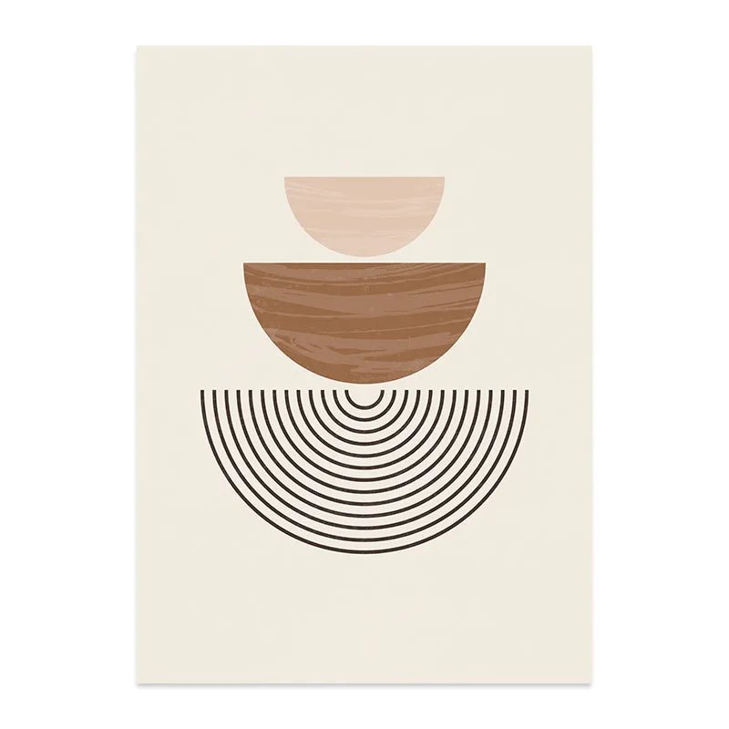 Abstract Geometric Line Beige Posters: Canvas Painting Bohemia Wall Art Print Pictures