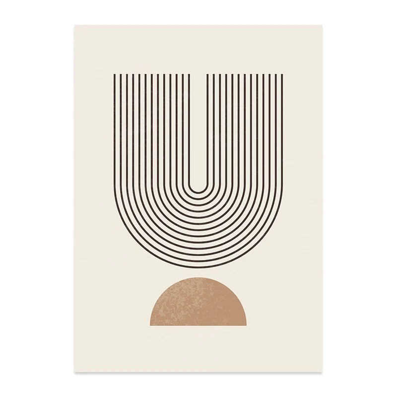 Abstract Geometric Line Beige Posters: Canvas Painting Bohemia Wall Art Print Pictures
