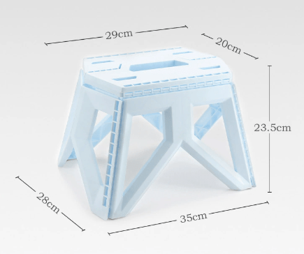 Blue Portable Folding Stool - Compact Lightweight Plastic Step Stool for Camping, Fishing, Kids, and Home Use - casaculinary