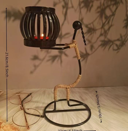 Creative Iron Girl Candle Holder for Nordic Restaurant Table Decorations and Bar Counter Accessories(Style G) - casaculinary