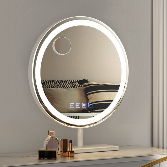 Embellir Makeup Mirror 40x40cm Hollywood Vanity with LED Light Tabletop Round - casaculinary