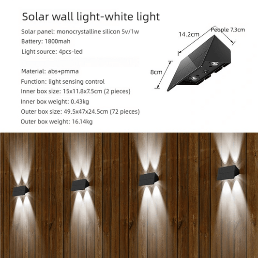 Solar Powered Up and Down Wall Light(white light) - casaculinary