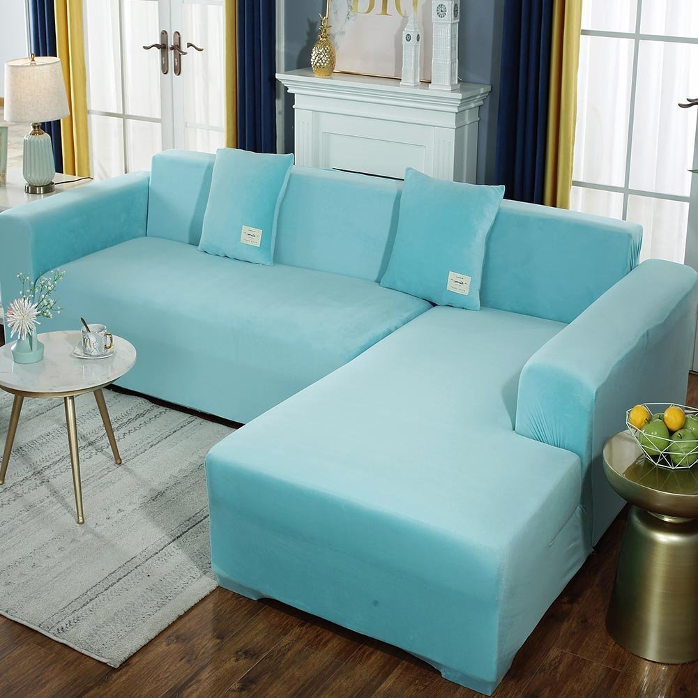 Velvet L Shaped: Sofa Cover For Living Room