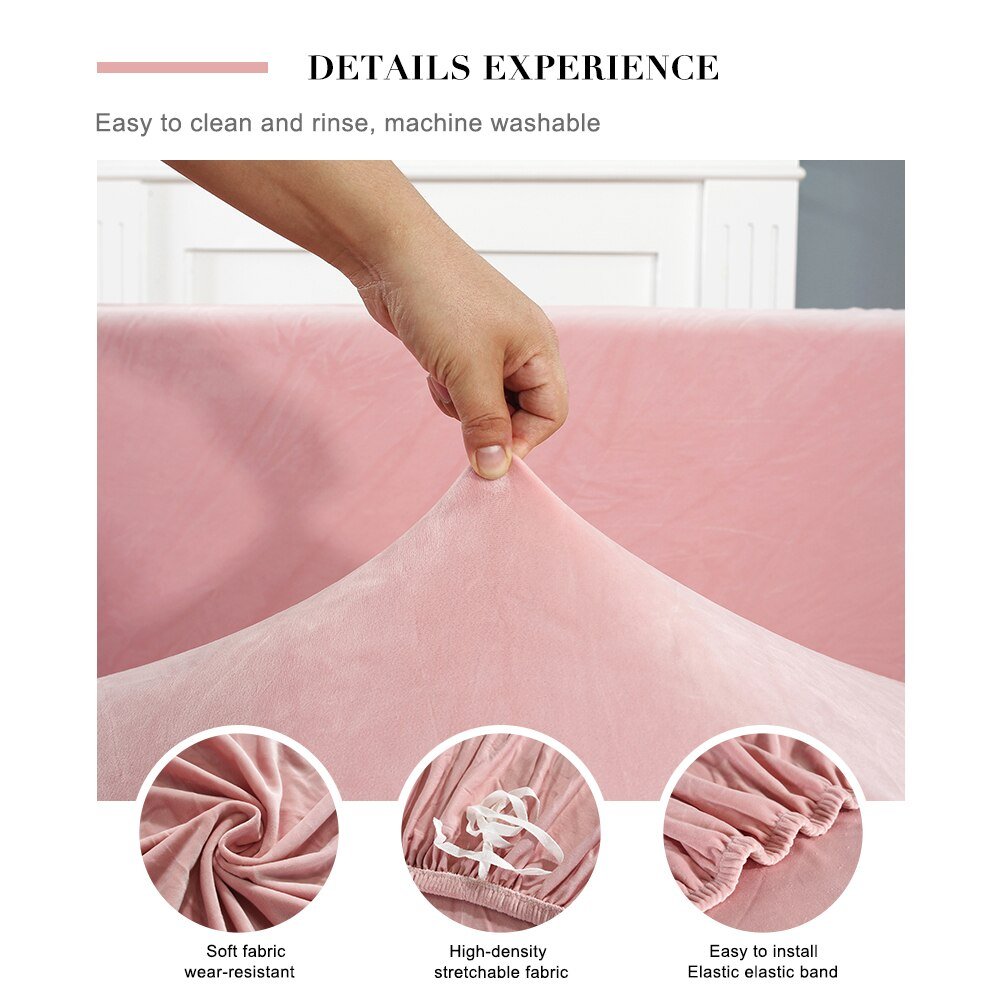 Velvet L Shaped: Sofa Cover For Living Room