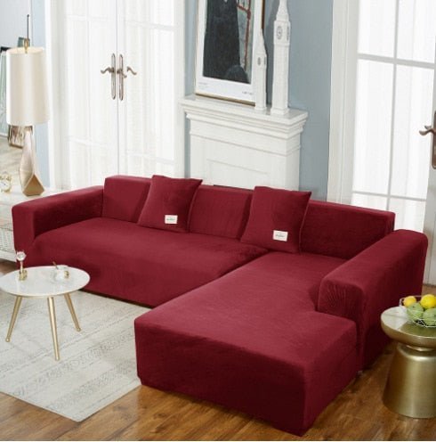 Velvet L Shaped: Sofa Cover For Living Room