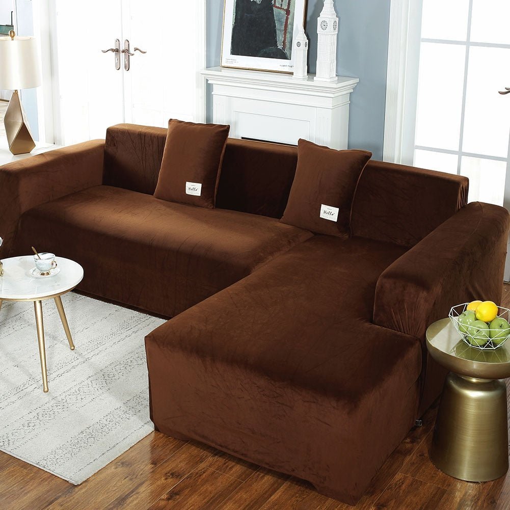 Velvet L Shaped: Sofa Cover For Living Room