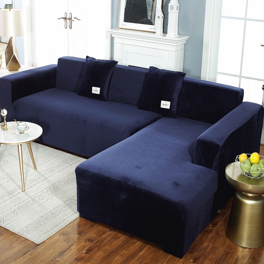 Velvet L Shaped: Sofa Cover For Living Room