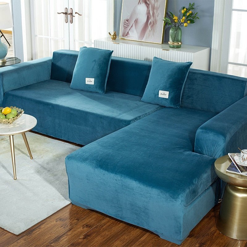 Velvet L Shaped: Sofa Cover For Living Room