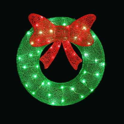 0.6M Christmas Lights 50 LED Motif Solar Wreath Xmas Decorations Jingle Jollys - casaculinary