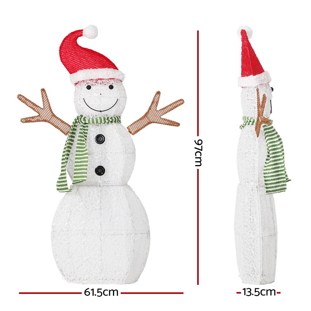 0.97M Christmas Lights Snowman 80 LED Decorations Jingle Jollys 