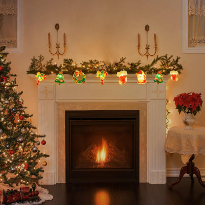 10M 80 - LED Christmas Fairy String Lights: Santa/Snowman/Wreath Battery - Powered Warm White Decor for Home/Party - casaculinary