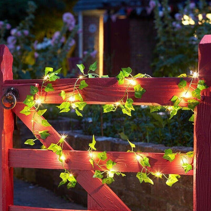 10M Solar Ivy Vine Fairy Lights - 100 LEDs for Outdoor Garden Walls - casaculinary