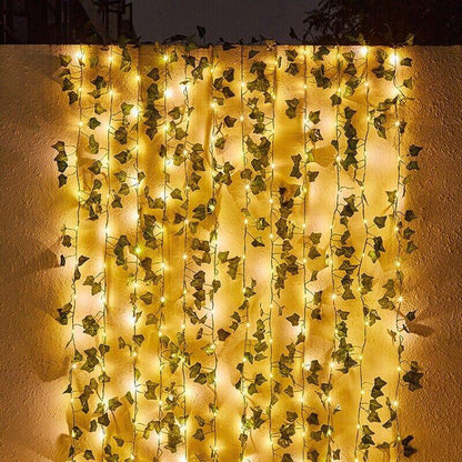 10M Solar Ivy Vine Fairy Lights - 100 LEDs for Outdoor Garden Walls - casaculinary