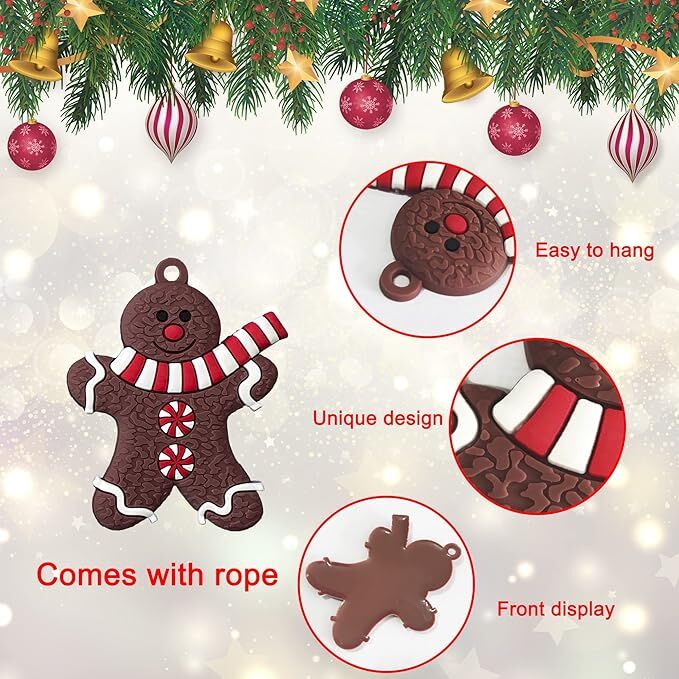 12pcs Christmas Ornaments Cute Snowman Xmas Tree Decorations Santa Claus Plastic Figurines Ornaments with Sugar Cookie House for Christmas Tree Hanging Party DIY Decor 3 Inch Tall - casaculinary