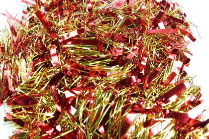 20 X Christmas Tinsel Thick 2 - Tone Xmas Garland Tree Decorations - Red/Gold - casaculinary