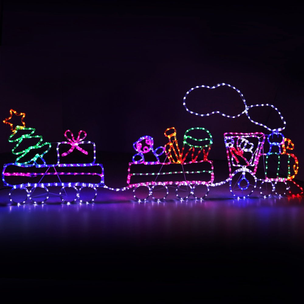 2.1M Christmas Lights 631 LED Train Motif Light Decorations Jingle Jollys - casaculinary