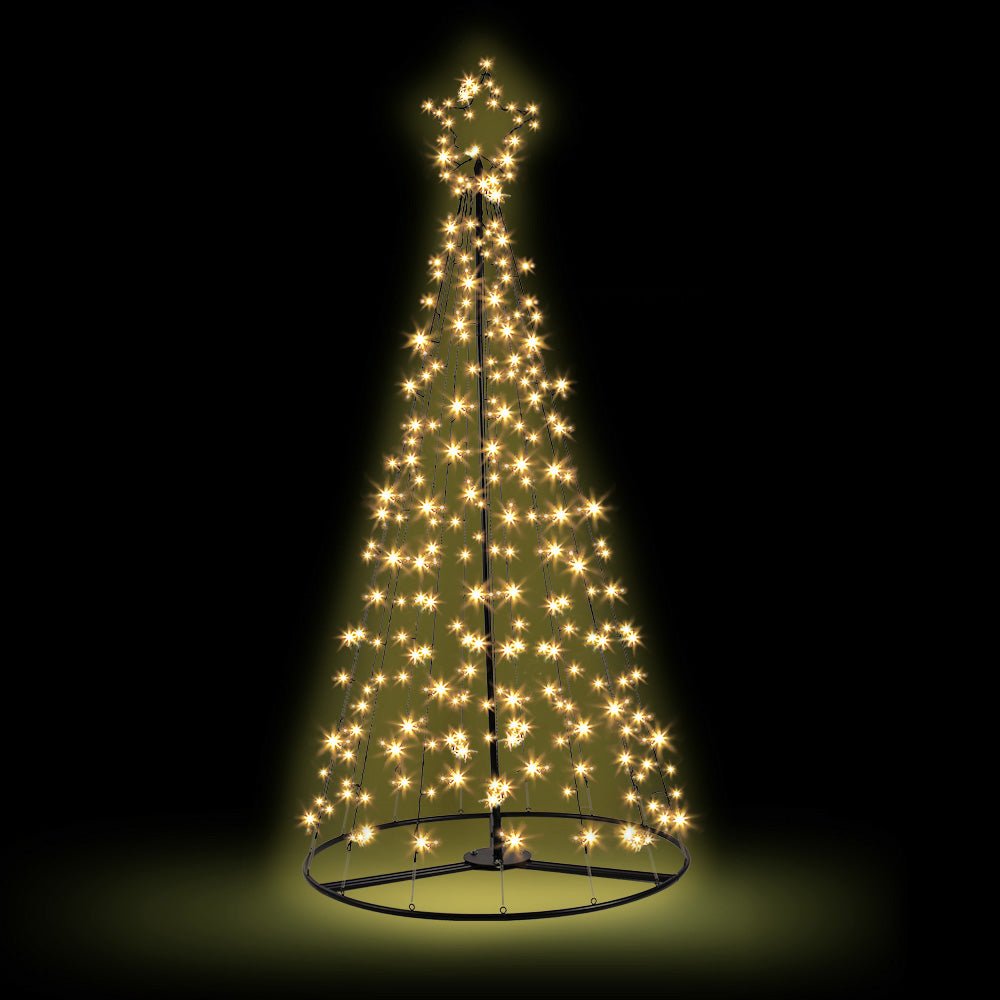 2.1M Christmas Tree LED Solar Warm Jingle Jollys - casaculinary