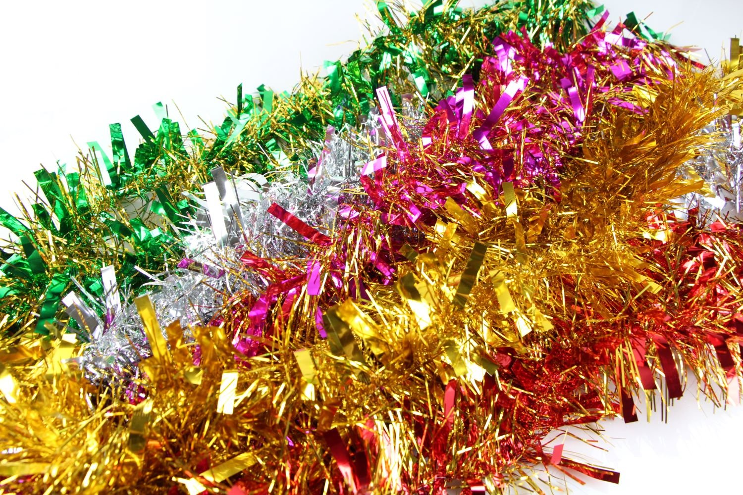 25 X Christmas Tinsel Thick 2 - Tone Xmas Garland Tree Decorations - Assorted Pack - casaculinary