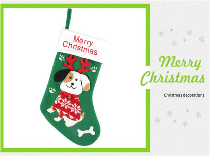 2pcs cute dog christmas stockings cartoon christmas socks gift bag christmas decoration socks christmas tree pendant 