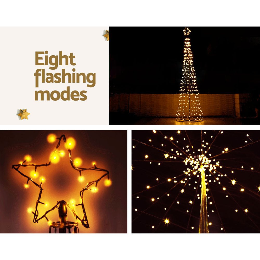 3.6M Christmas Tree LED Solar Warm Jingle Jollys - casaculinary