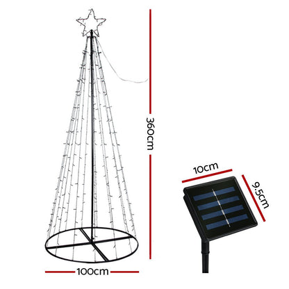 3.6M Christmas Tree LED Solar Warm Jingle Jollys - casaculinary