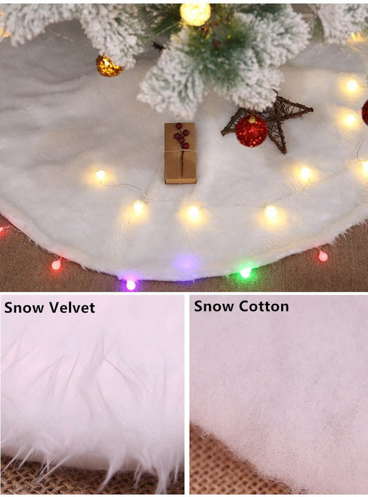 60/78/90/122cm Christmas Snow Plush Tree Skirt Xmas Base Floor Mat Cover Decor, 78cm (30.7") - casaculinary