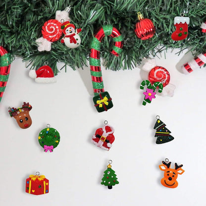 60pcs Mini Christmas Ornaments for Mini Tree Decorations Small Christmas Ornaments Resin Miniatures for Craft Christmas Decor - casaculinary