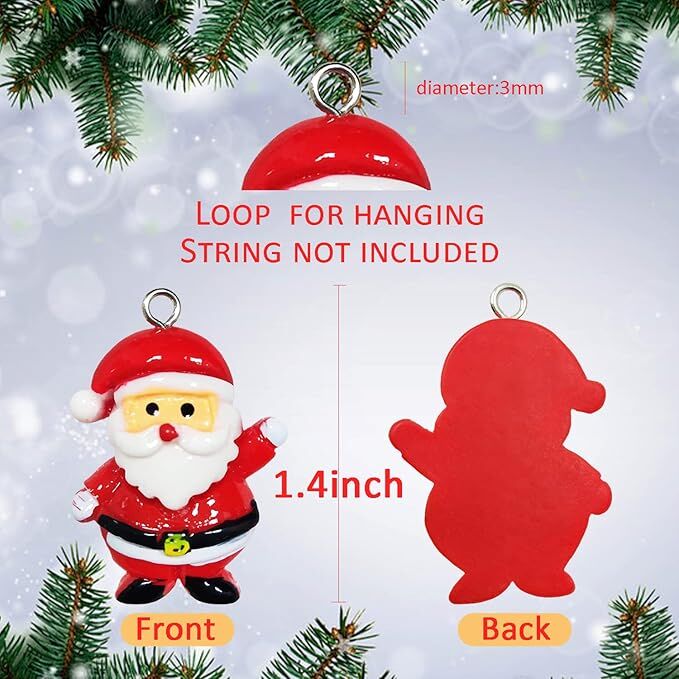 60pcs Mini Christmas Ornaments for Mini Tree Decorations Small Christmas Ornaments Resin Miniatures for Craft Christmas Decor - casaculinary