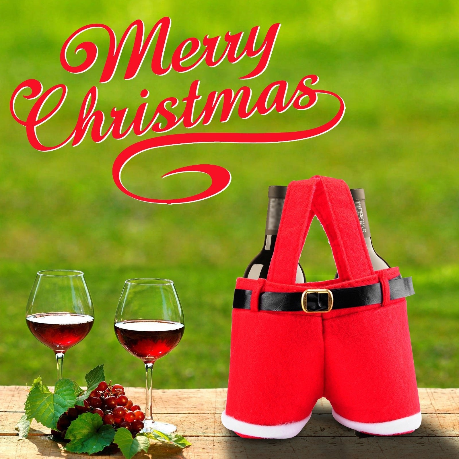 6pcs Big one Christmas Decoration Supplies, Christmas Pants, Gift Bags, Small Pants Candy Bags, Tote Bags, Wine Bottle Sets, Coke Bags 