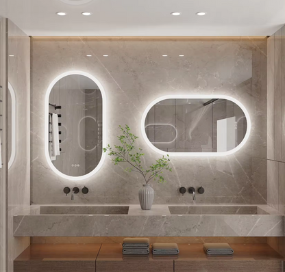 Interior Ave - 50 x 80cm Oval Frameless LED Bathroom Mirror