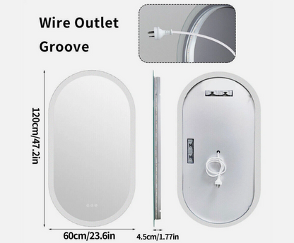 Interior Ave - 60 x 120cm Oval Frameless LED Bathroom Mirror