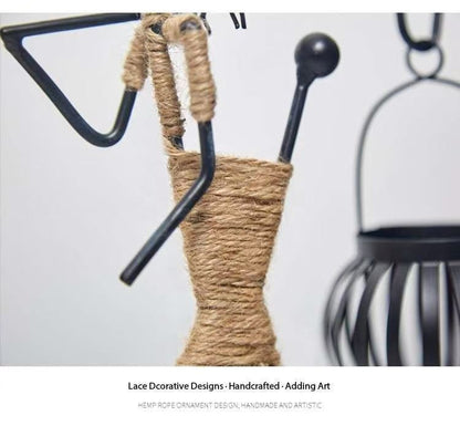 Creative Iron Girl Candle Holder for Nordic Restaurant Table Decorations and Bar Counter Accessories(Style G)