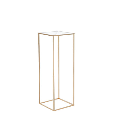 VEVOR 10PCS 31.5inch/80cm High Wedding Flower Stand, With Acrylic Laminate,Metal Vase Column Geometric Centerpiece Stands, Gold Rectangular Floral Display Rack for Events Reception, Party Decoration