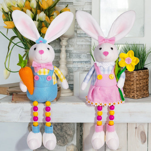 Adorable Easter Bunny Plush Dolls - Set of 2 - casaculinary