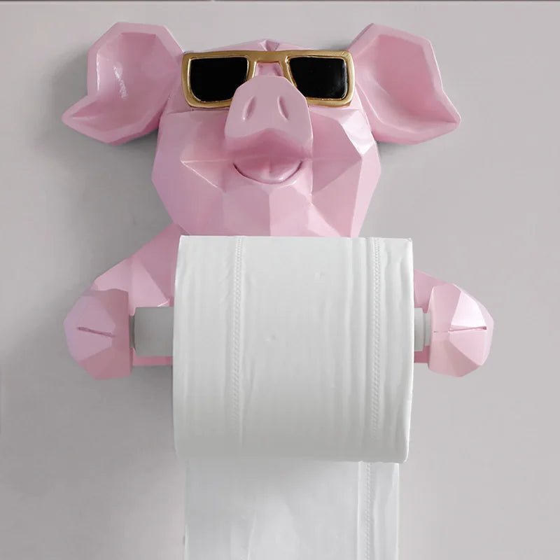 Animal Tissue Box Statue Figurine: Hanging Toilet Paper Holder for Washroom Wall and Home Decor 