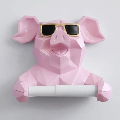 Animal Tissue Box Statue Figurine: Hanging Toilet Paper Holder for Washroom Wall and Home Decor 