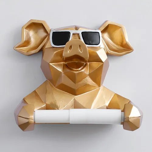 Animal Tissue Box Statue Figurine: Hanging Toilet Paper Holder for Washroom Wall and Home Decor 