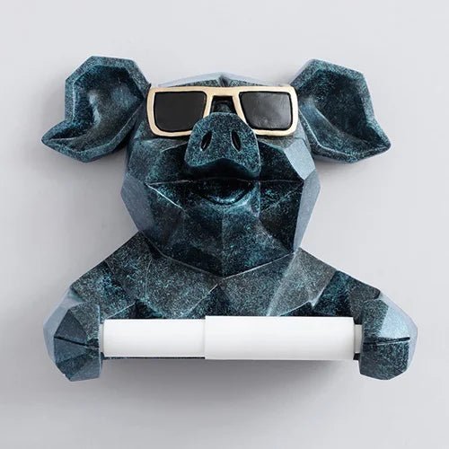 Animal Tissue Box Statue Figurine: Hanging Toilet Paper Holder for Washroom Wall and Home Decor 