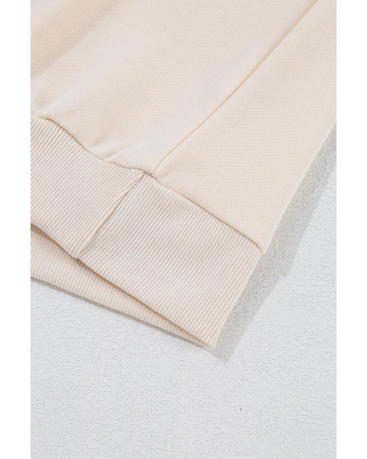 Beige Pom - Pom Christmas Tree Pattern O Neck Sweatshirt - L - casaculinary